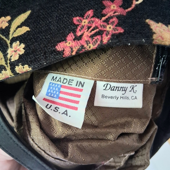Vintage danny k beverly hills made in the usa tapestry tote bag Floral Purse - Picture 11 of 15